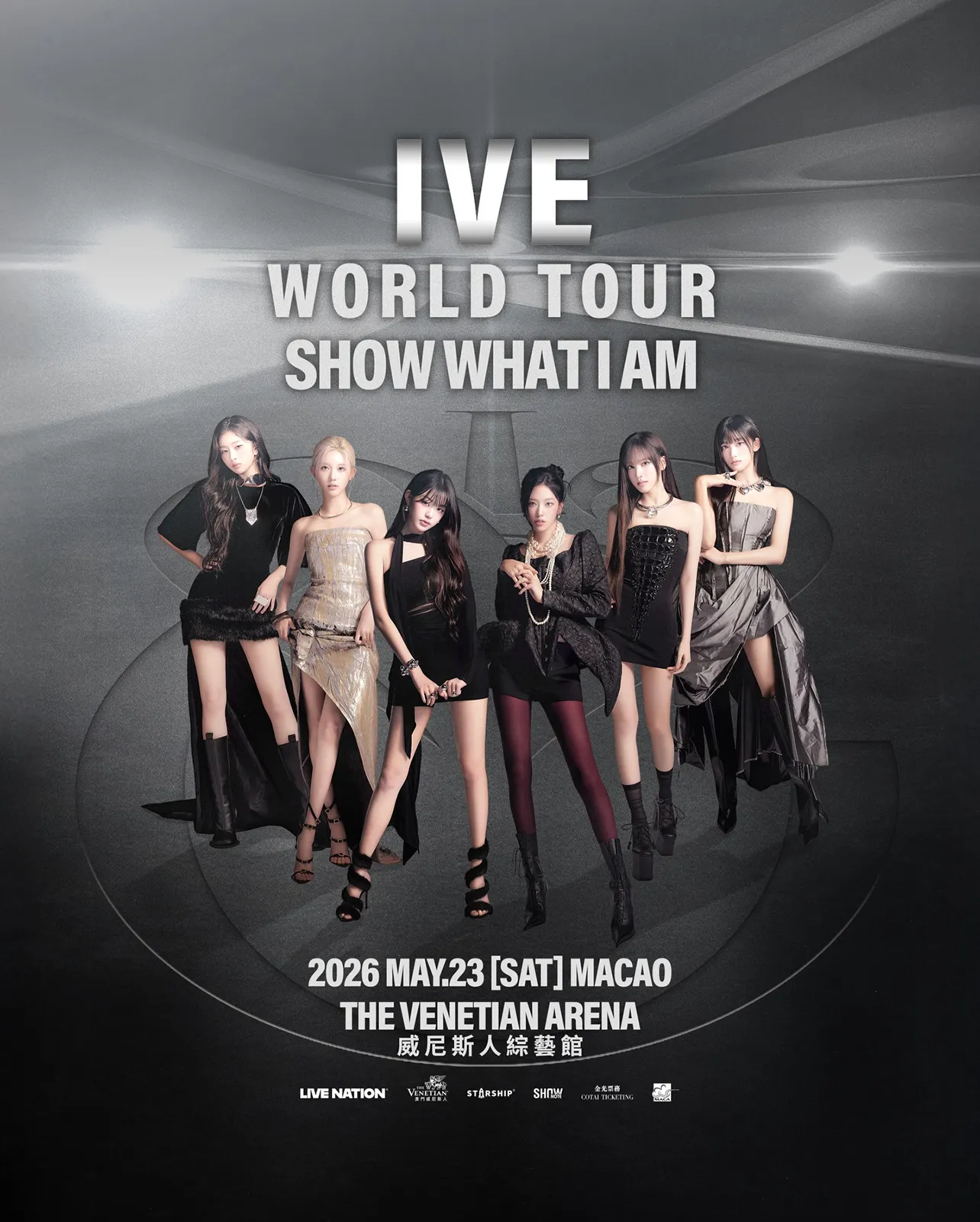 IVE World Tour "Show What I Am" on May 23, 2026, at The Venetian Arena in Macao.