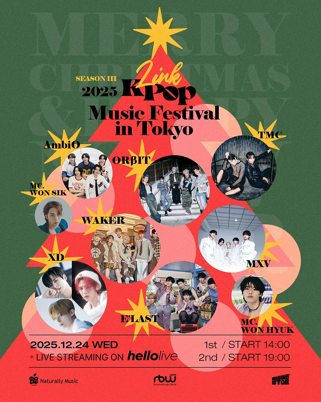 Lineup 2025 LINK K-POP MUSIC FESTIVAL in TOKYO: AmbiO, ORβIT, TMC, XD, WAKER, E'LAST, MXV | December 24, 2025 at Otemachi Mitsui Hall