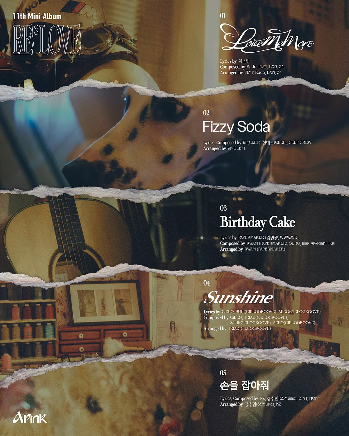 tracklist of Apink's 11th mini album 'RE: LOVE',