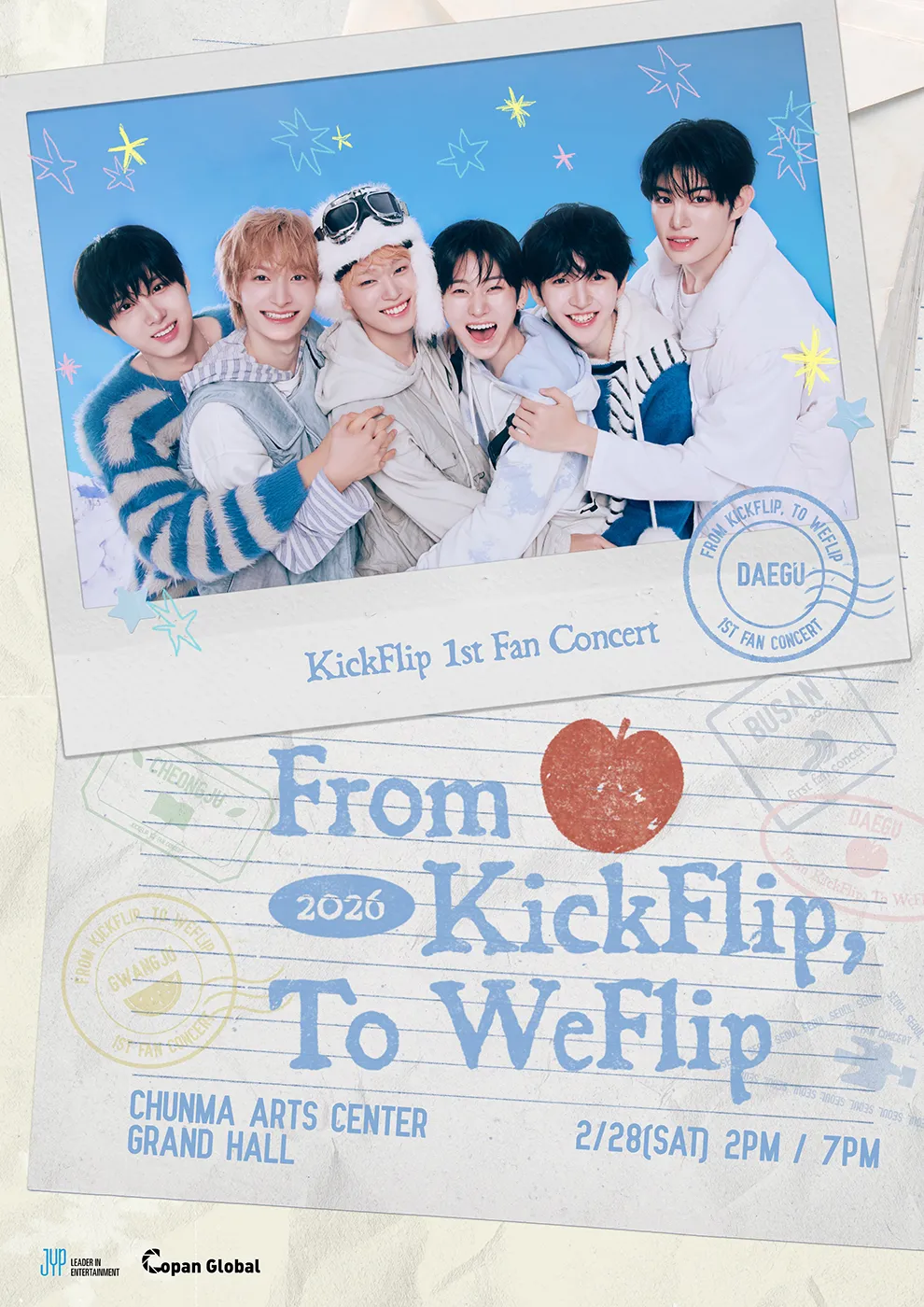 2026 KickFlip FAN-CON "From KickFlip, To WeFlip" in DAEGU · February 28, 2026 · Saturday · Cheonma Art Center Grand Hall, Daegu, South Korea