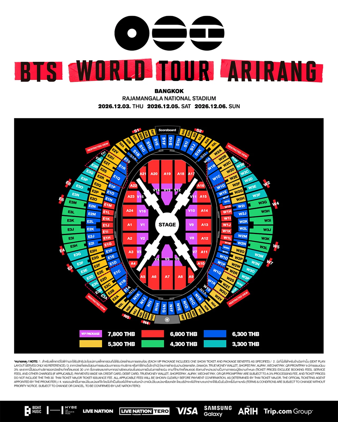 Price and Seat Map BTS ARIRANG Bangkok Thailand 2026 Price and Seat Map BTS ARIRANG Bangkok Thailand 2026