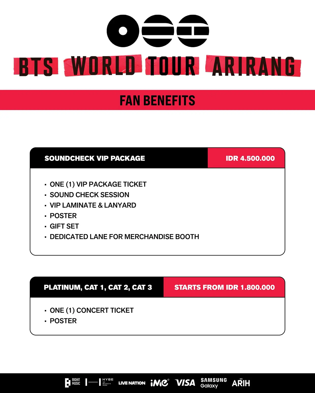 Sound Check VIP Package BTS ARIRANG TOUR Jakarta GBK 2026 Sound Check VIP Package BTS ARIRANG TOUR Jakarta GBK 2026