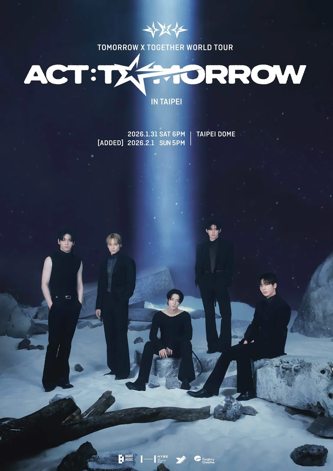 TOMORROW X TOGETHER WORLD TOUR ACT : TOMORROW IN TAIPEI – January 31-February 1, 2026 at Taipei Dome, Taiwan
