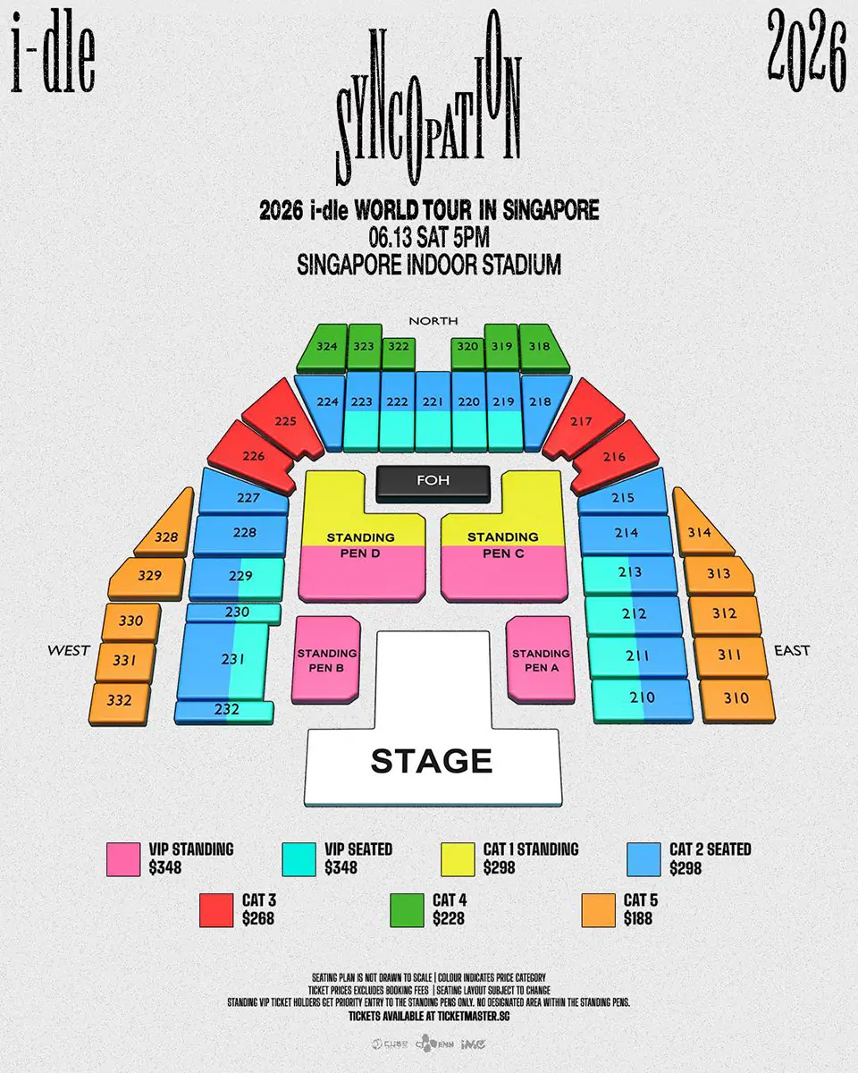 2026 i-dle WORLD TOUR Syncopation IN SINGAPORE Seat Map and Ticket Price 2026 i-dle WORLD TOUR Syncopation IN SINGAPORE Seat Map and Ticket Price
