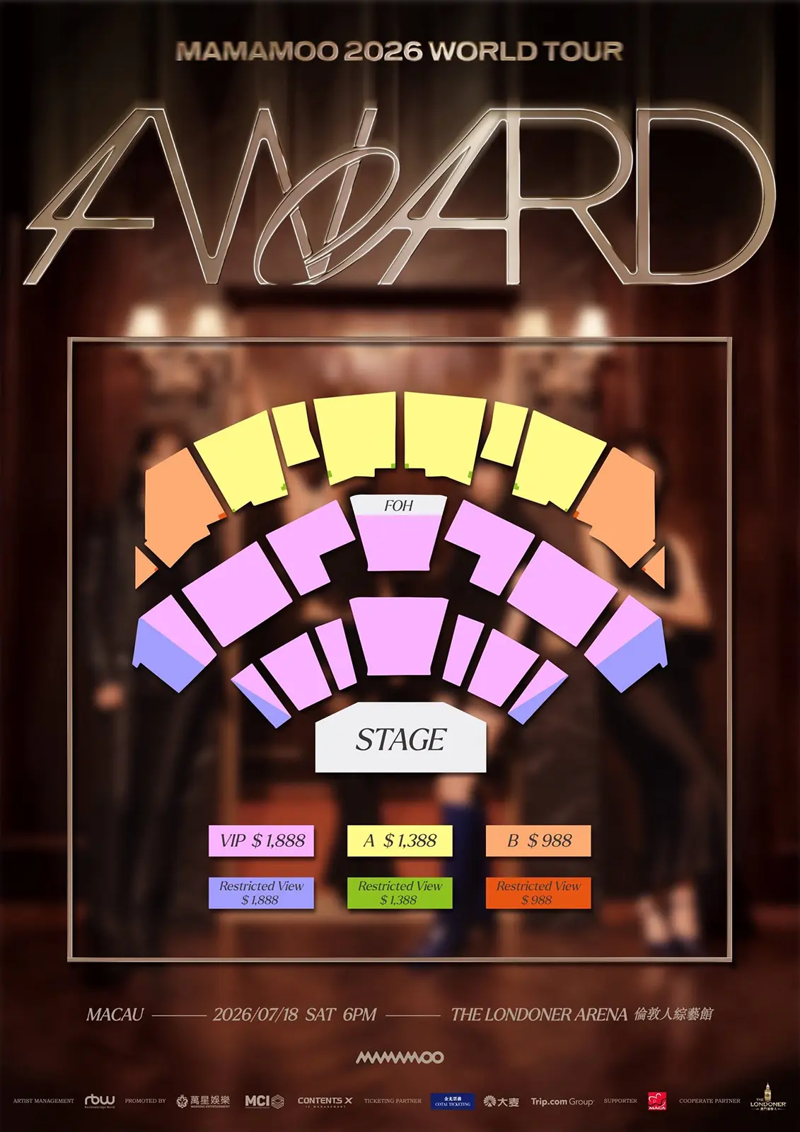 MAMAMOO World Tour 4WARD 2026 – Macau Ticket Price Seat Map MAMAMOO World Tour 4WARD 2026 – Macau Ticket Price Seat Map