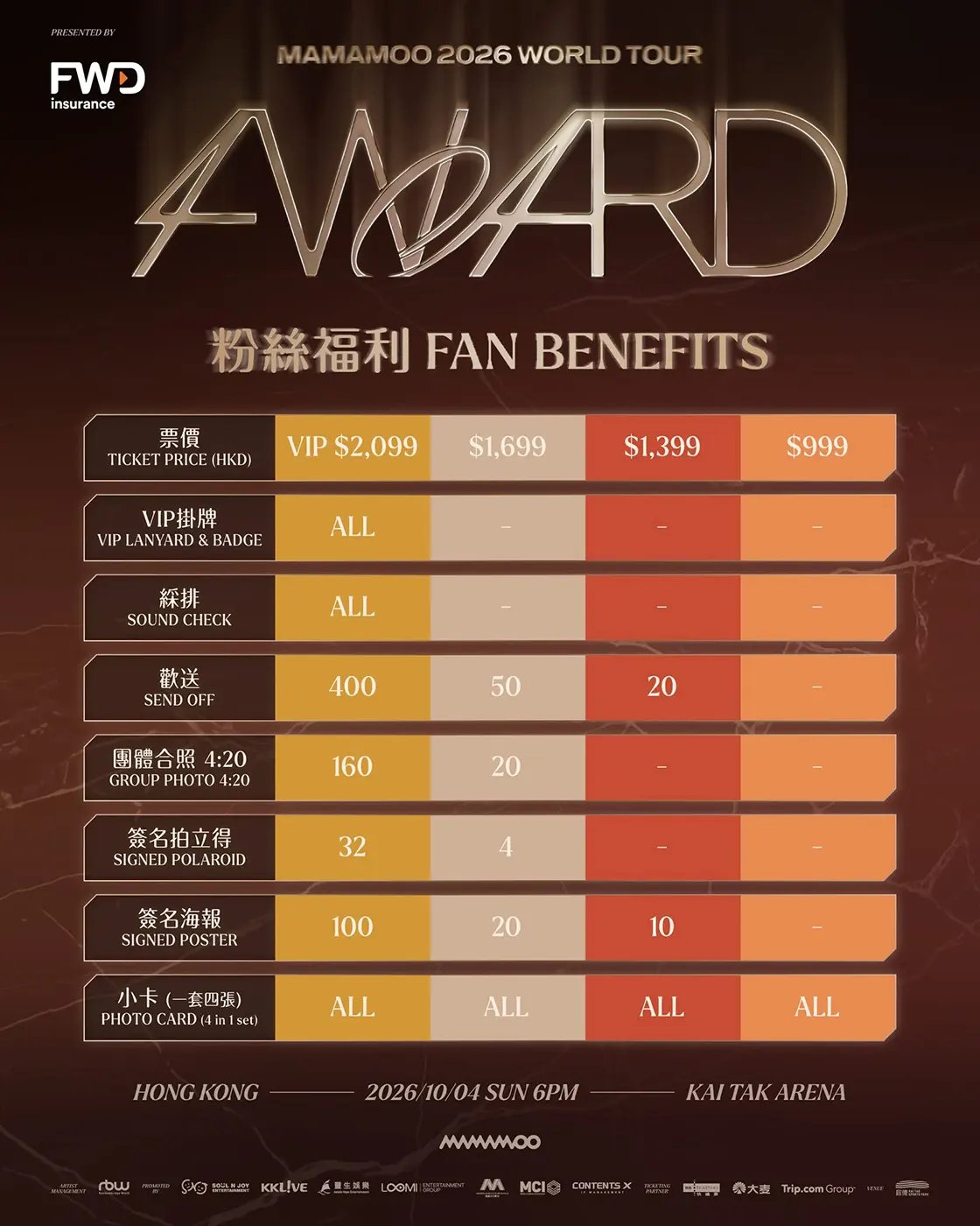 MAMAMOO World Tour 4WARD 2026 – Hong Kong Fan Benefit MAMAMOO World Tour 4WARD 2026 – Hong Kong Fan Benefit