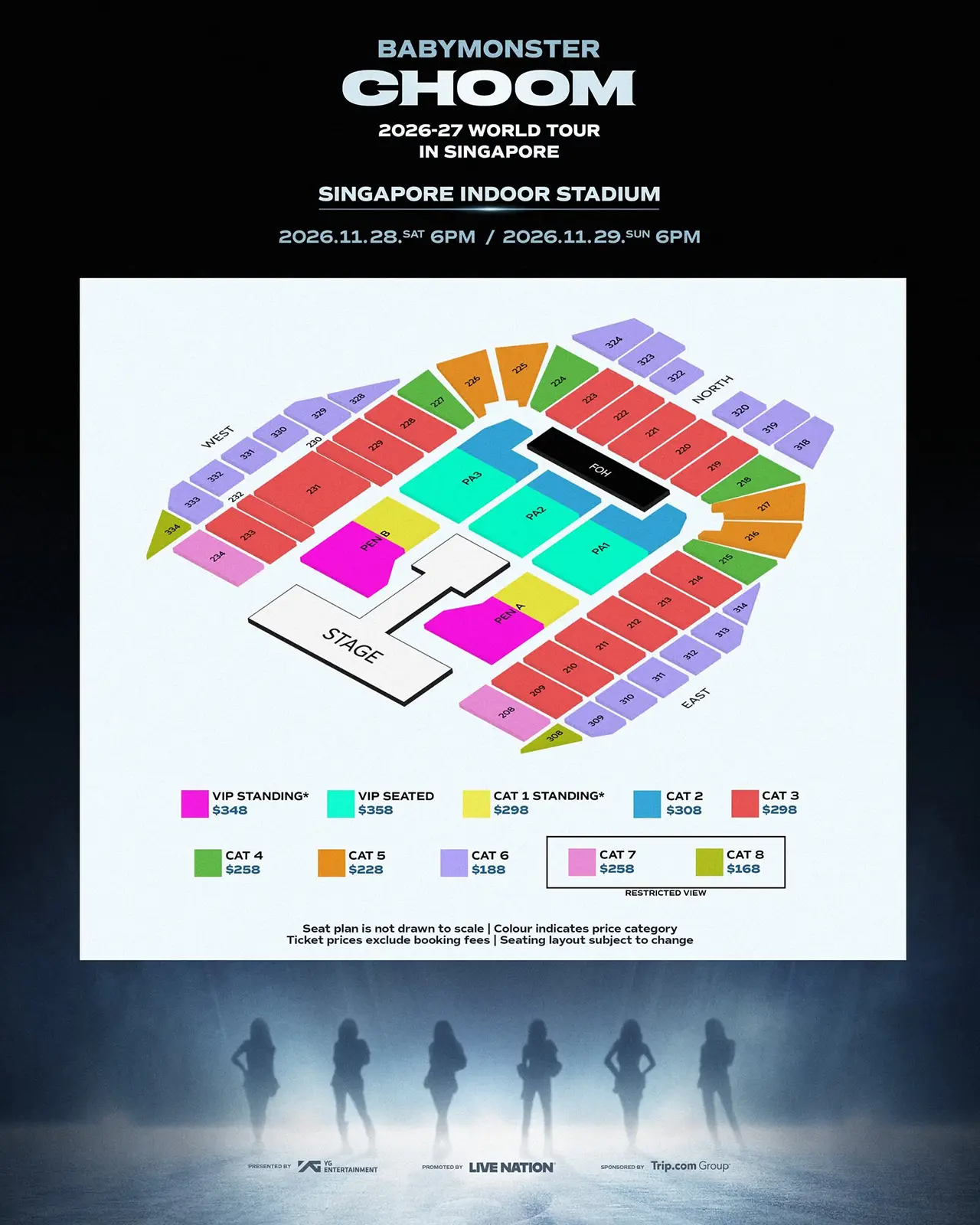 BABYMONSTER World Tour CHOOM 2026 – Singapore Seat Map and Ticket Price BABYMONSTER World Tour CHOOM 2026 – Singapore Seat Map and Ticket Price