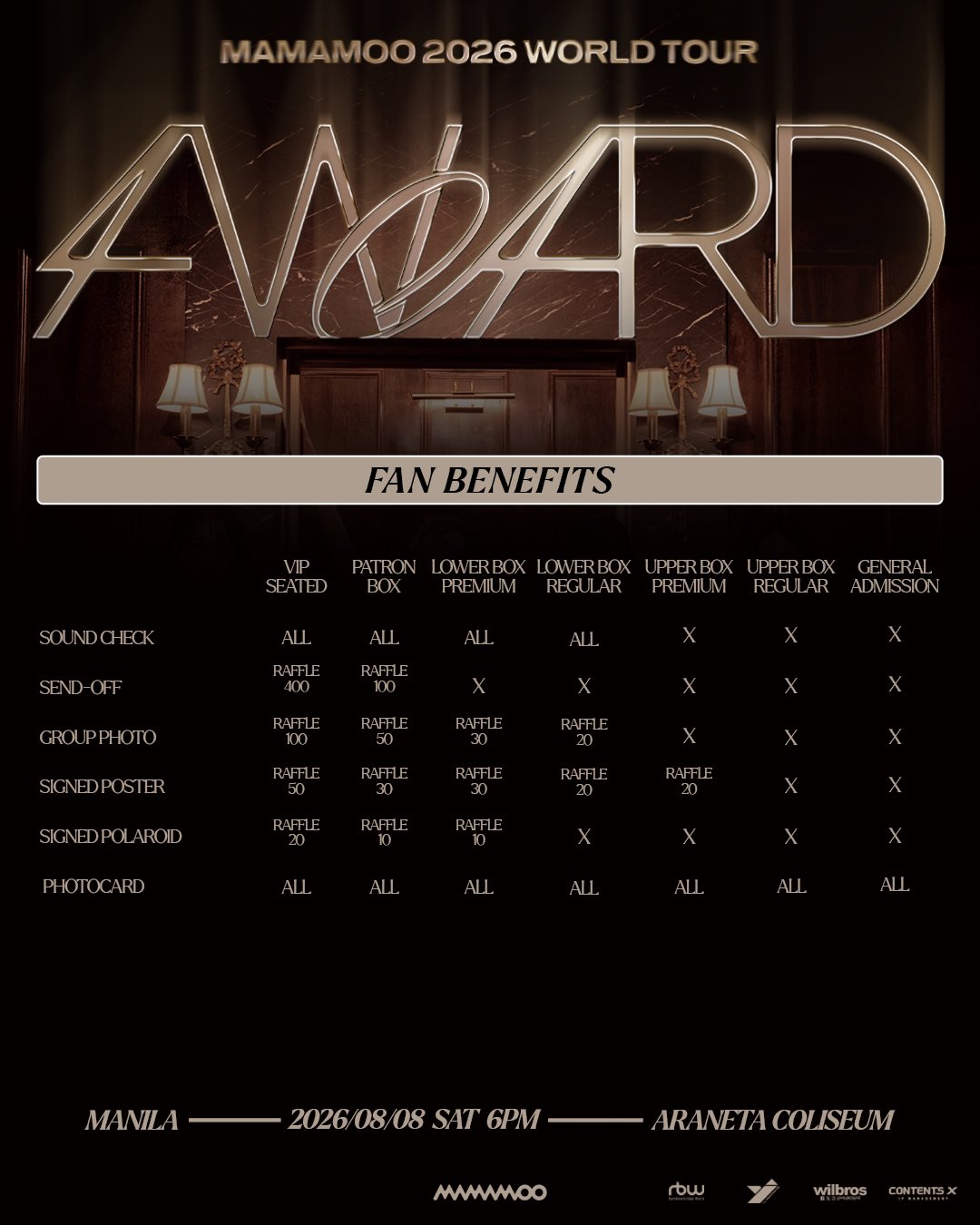 MAMAMOO World Tour 4WARD 2026 – Manila, Philippines Fan Benefits MAMAMOO World Tour 4WARD 2026 – Manila, Philippines Fan Benefits