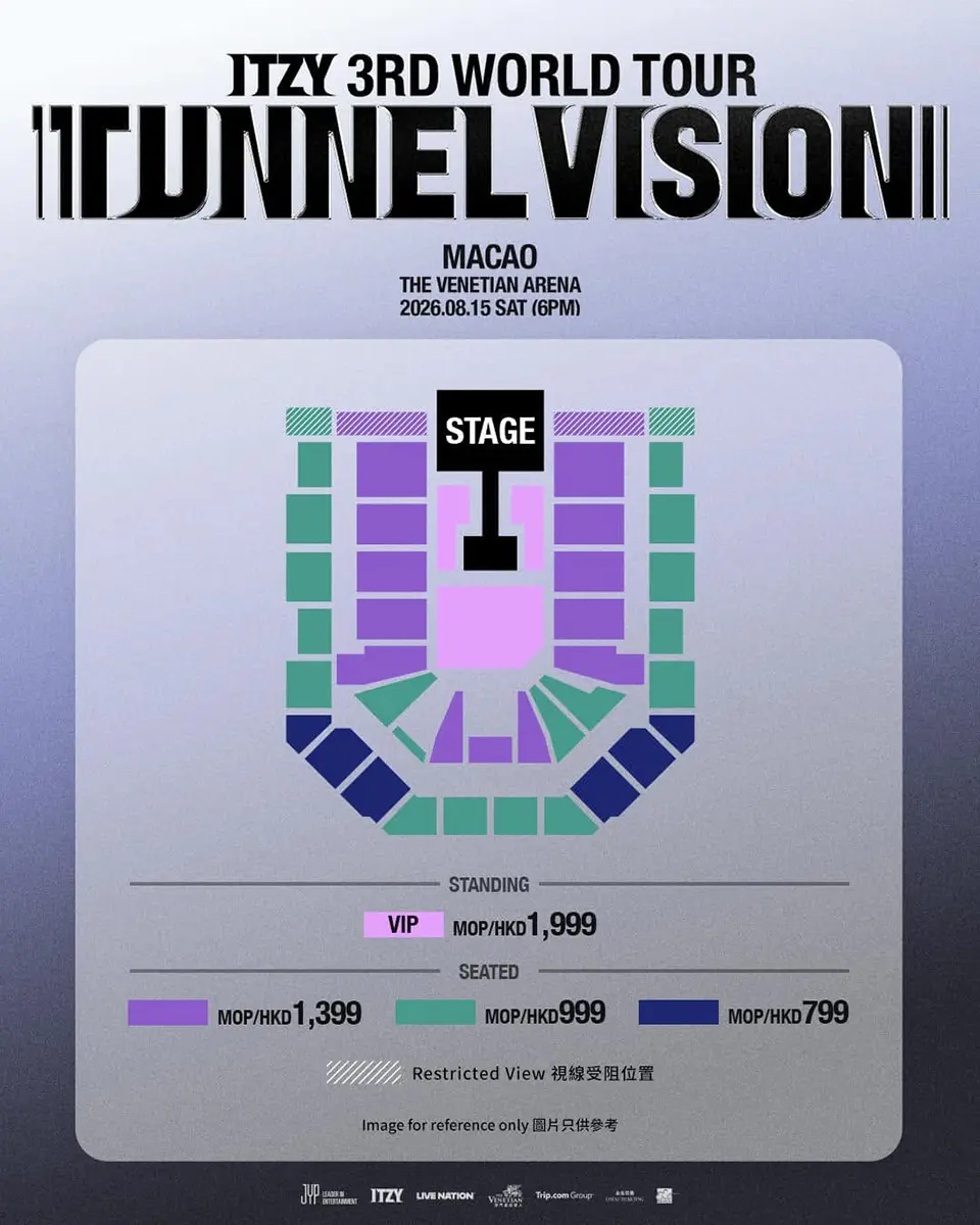 ITZY 3RD WORLD TOUR TUNNEL VISION 2026 in MACAO Seat Map Ticket Price ITZY 3RD WORLD TOUR TUNNEL VISION 2026 in MACAO Seat Map Ticket Price