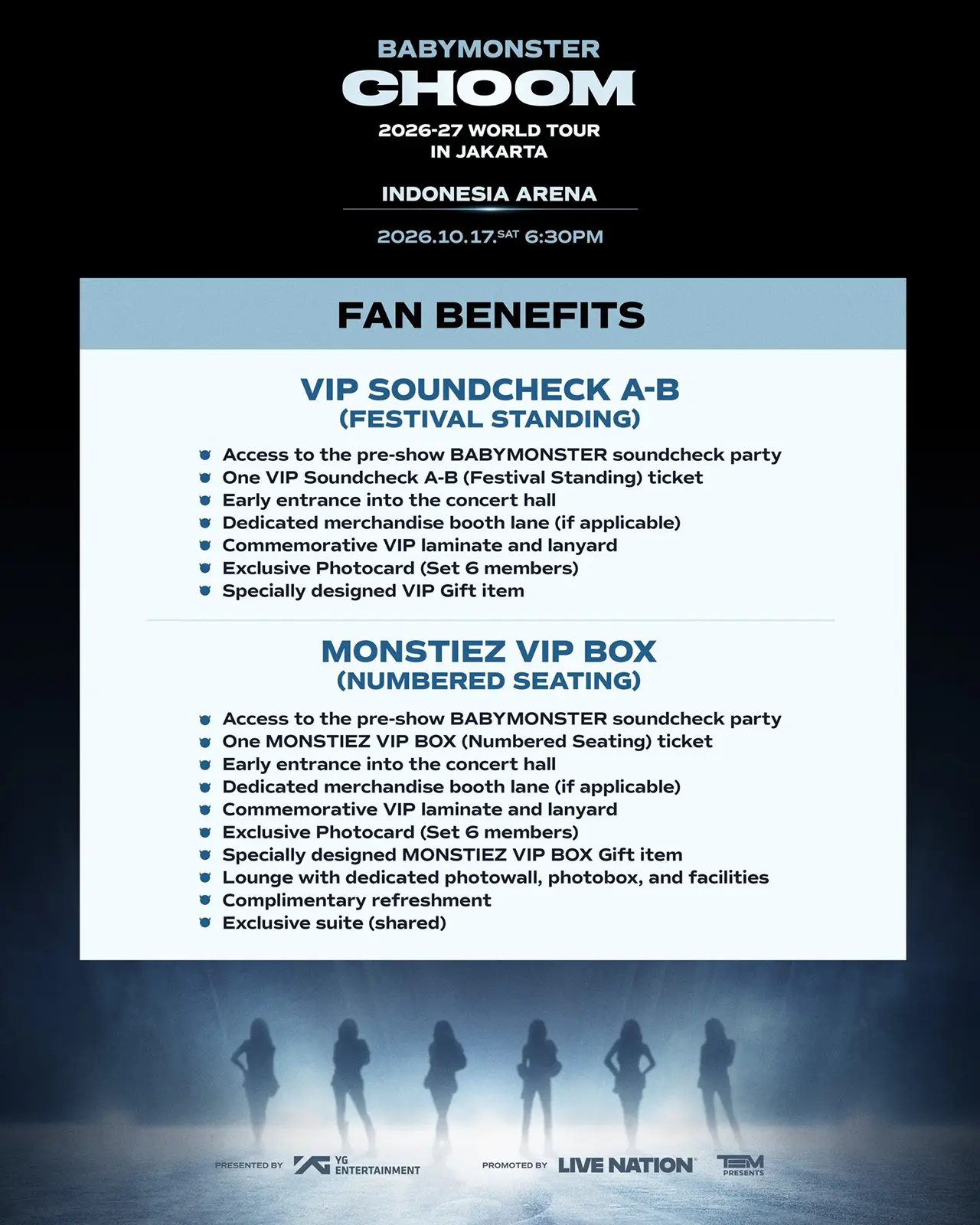 BABYMONSTER World Tour CHOOM 2026 – Indonesia Arena, Jakarta, Indonesia VIP Package BABYMONSTER World Tour CHOOM 2026 – Indonesia Arena, Jakarta, Indonesia VIP Package