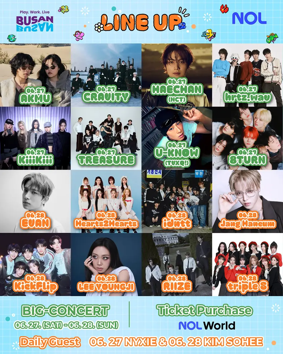 Busan One Asia Festival BOF 2026 – Artists Lineup Busan One Asia Festival BOF 2026 – Artists Lineup