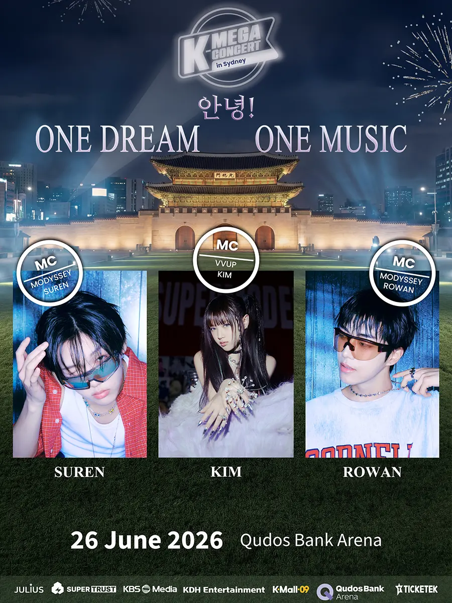 K-MEGA CONCERT in Sydney 2026 – MC Lineup K-MEGA CONCERT in Sydney 2026 – MC Lineup