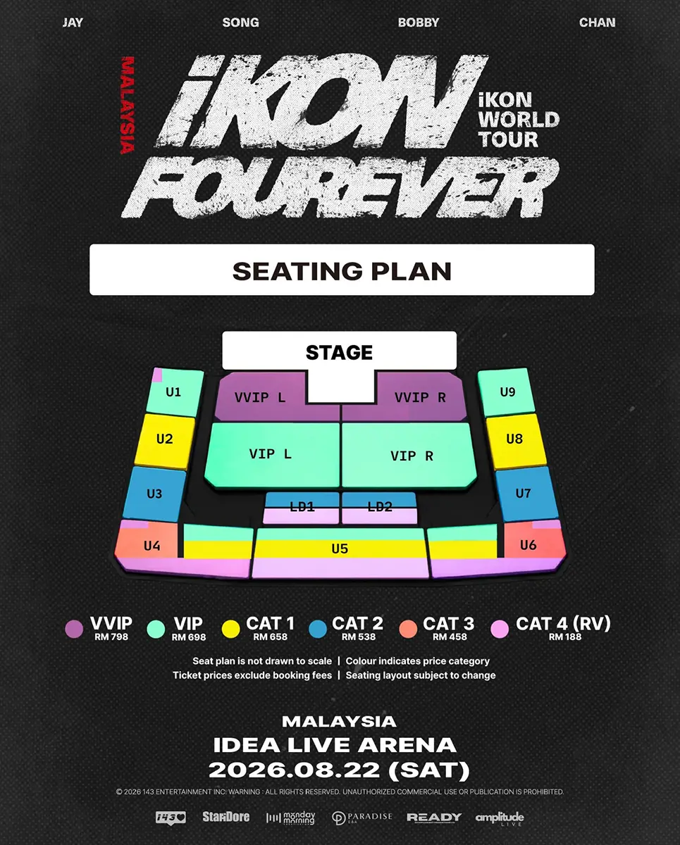 iKON World Tour FOUREVER 2026 – Malaysia Seat Map Ticket Price iKON World Tour FOUREVER 2026 – Malaysia Seat Map Ticket Price