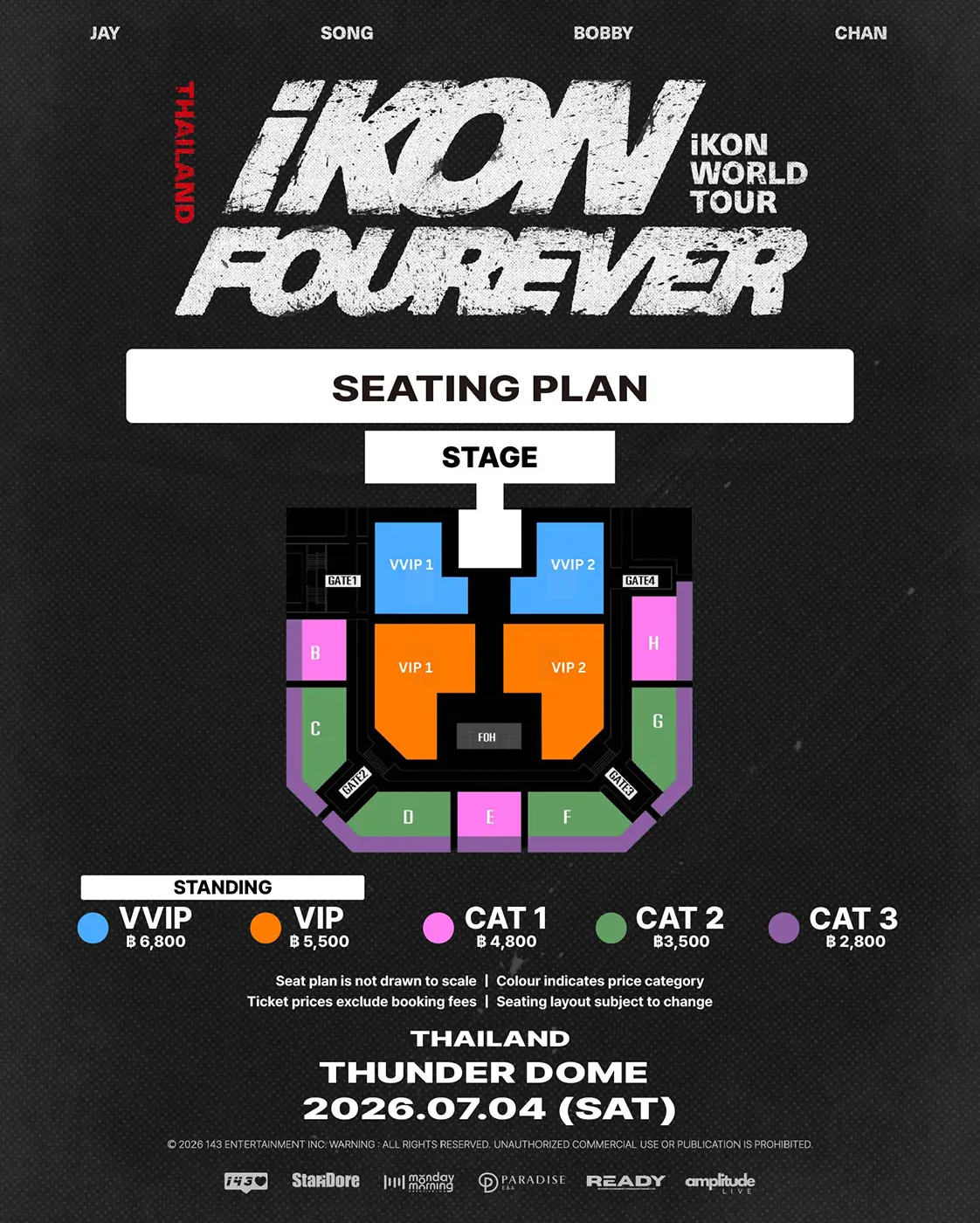 iKON World Tour FOUREVER 2026 – Thailand Seat Map Ticket Price iKON World Tour FOUREVER 2026 – Thailand Seat Map Ticket Price