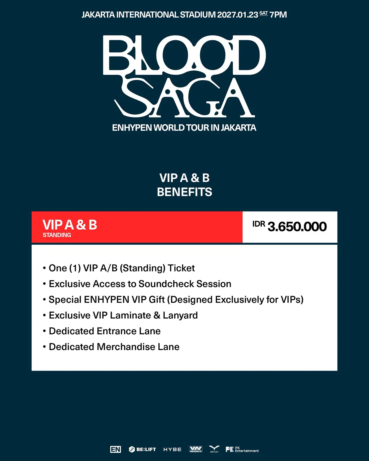 ENHYPEN World Tour BLOOD SAGA 2027 – Jakarta, Indonesia VIP Benefits ENHYPEN World Tour BLOOD SAGA 2027 – Jakarta, Indonesia VIP Benefits