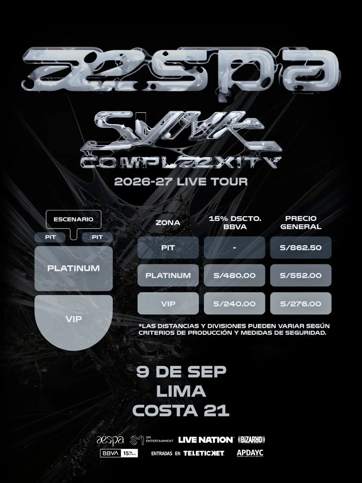 aespa LIVE TOUR -SYNK : COMPLaeXITY- Lima, Peru Seat Map Ticket Price aespa LIVE TOUR -SYNK : COMPLaeXITY- Lima, Peru Seat Map Ticket Price