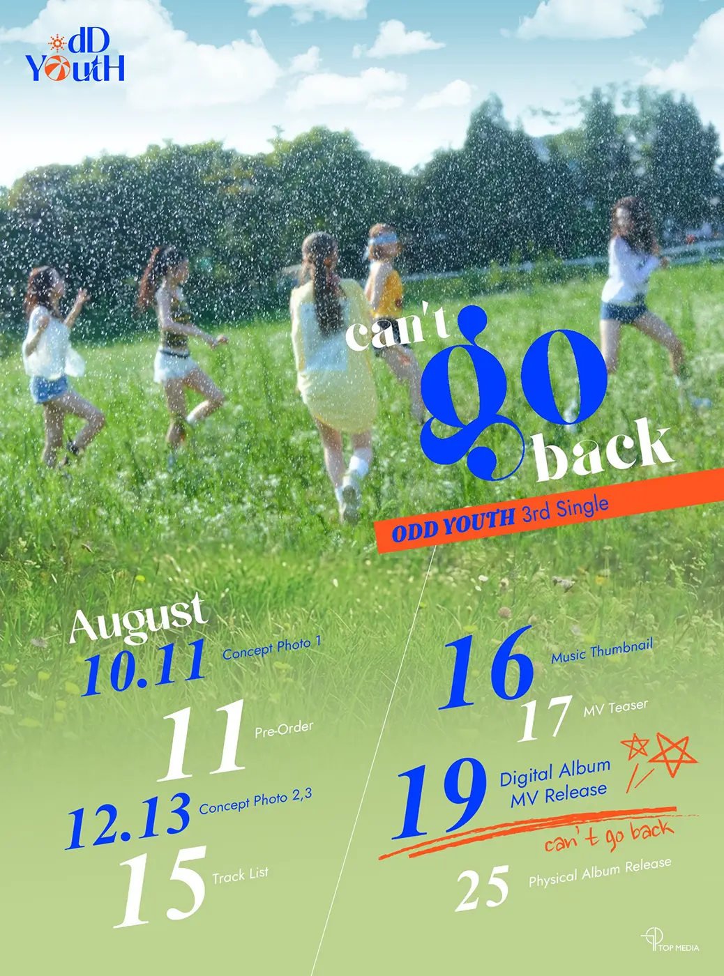 ODD YOUTH cant go back comeback schedule ODD YOUTH cant go back comeback schedule